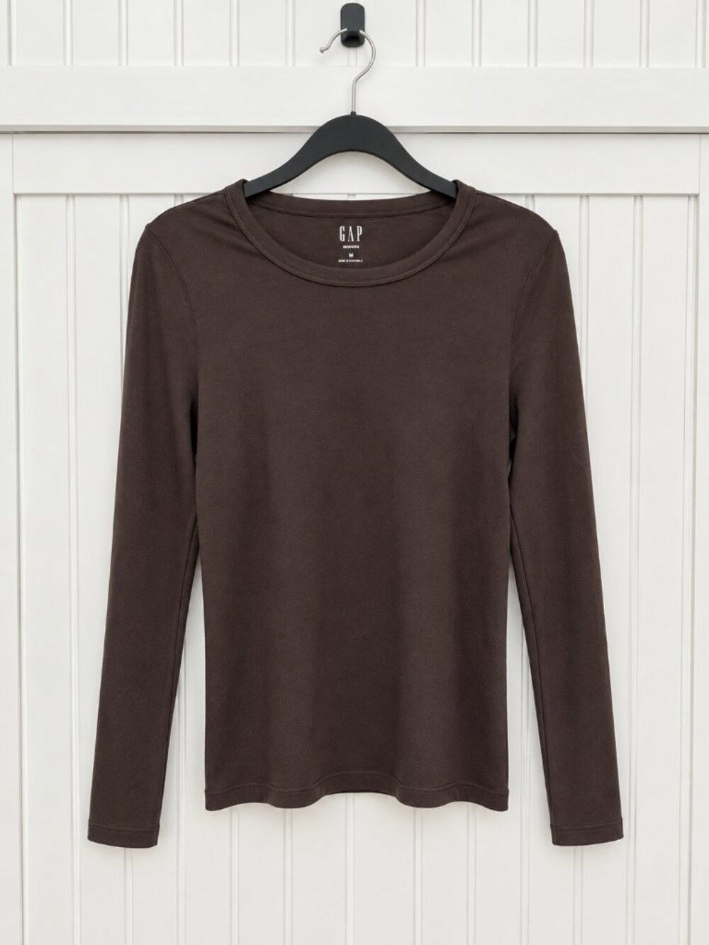 GAP Modern Dark Brown Long-Sleeve Top Size Medium NWT